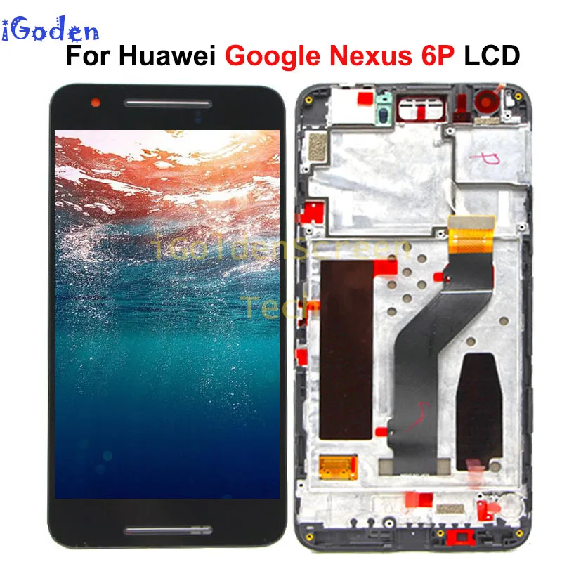 Оригинальный черный ЖК-дисплей для Huawei Google Nexus 6P 5 7 дюйма дигитайзер сенсорного