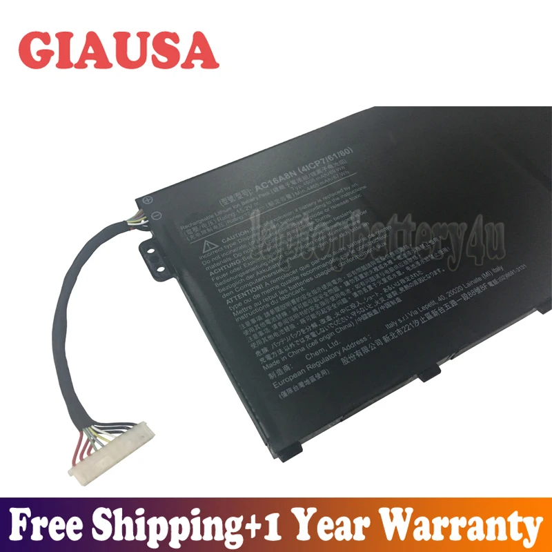 GIAUSA Новая батарея 15 2 V 69Wh 4605mAh AC16A8N для Acer Aspire V17 Nitro BE VN7-793G 4ICP7/61/80 Series | Компьютеры и