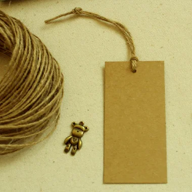 Черная картонная бирка из крафт бумаги 10 х5 см ярлык для одежды сделай сам