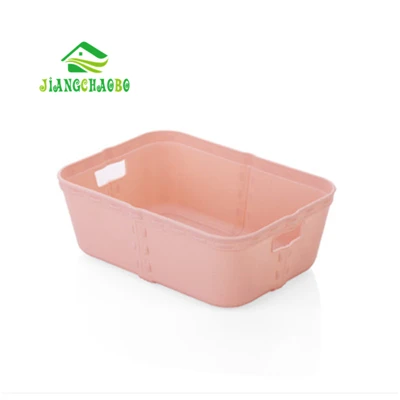 S Pink Имитация ротанга пластиковый ящик для хранения рабочего мусора отделочный ящик для хранения закусок Шкафы Ящики отделочная коробка корзина для ванной комнаты - Цвет: S Pink