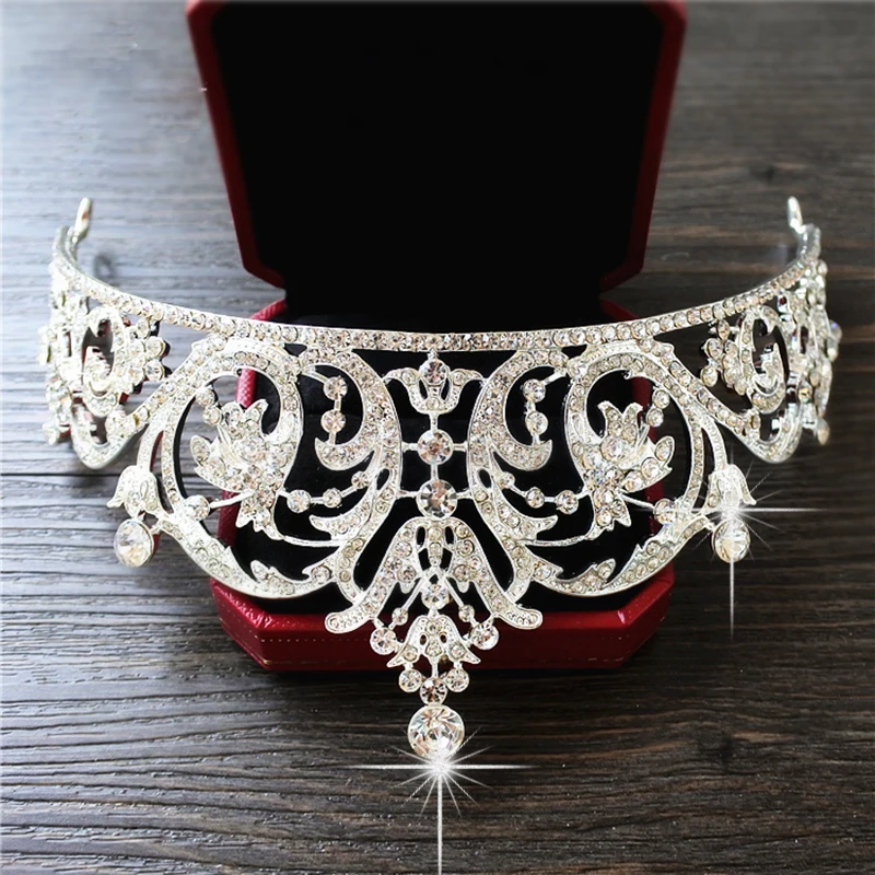 Блестящая Европейская Корона из горного хрусталя для женщин Свадебные короны и