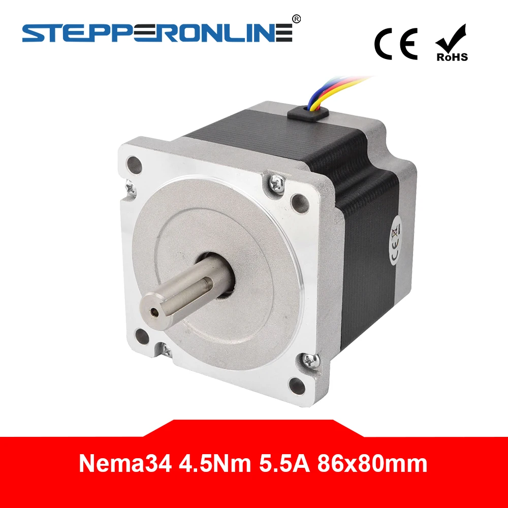 

NEW Nema 34 Stepper Motor 4.5Nm(637oz.in) 5.5A 4-lead 86x86x80mm 14mm Key-way Shaft for CNC Mill Lathe Router