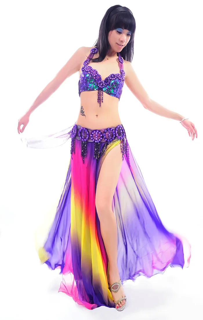 Красочные сексуальный танец живота пояс юбки Профессиональный Bellydance платье