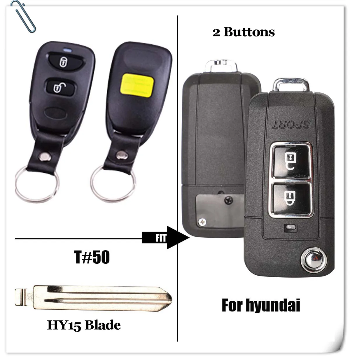 Jinyuqin 2/3 кнопка дистанционного ключа оболочки для hyundai Tucson СТАРЫЙ Elantra-2003 Santa Fe/NF Орел терракан без держателя батареи Fob