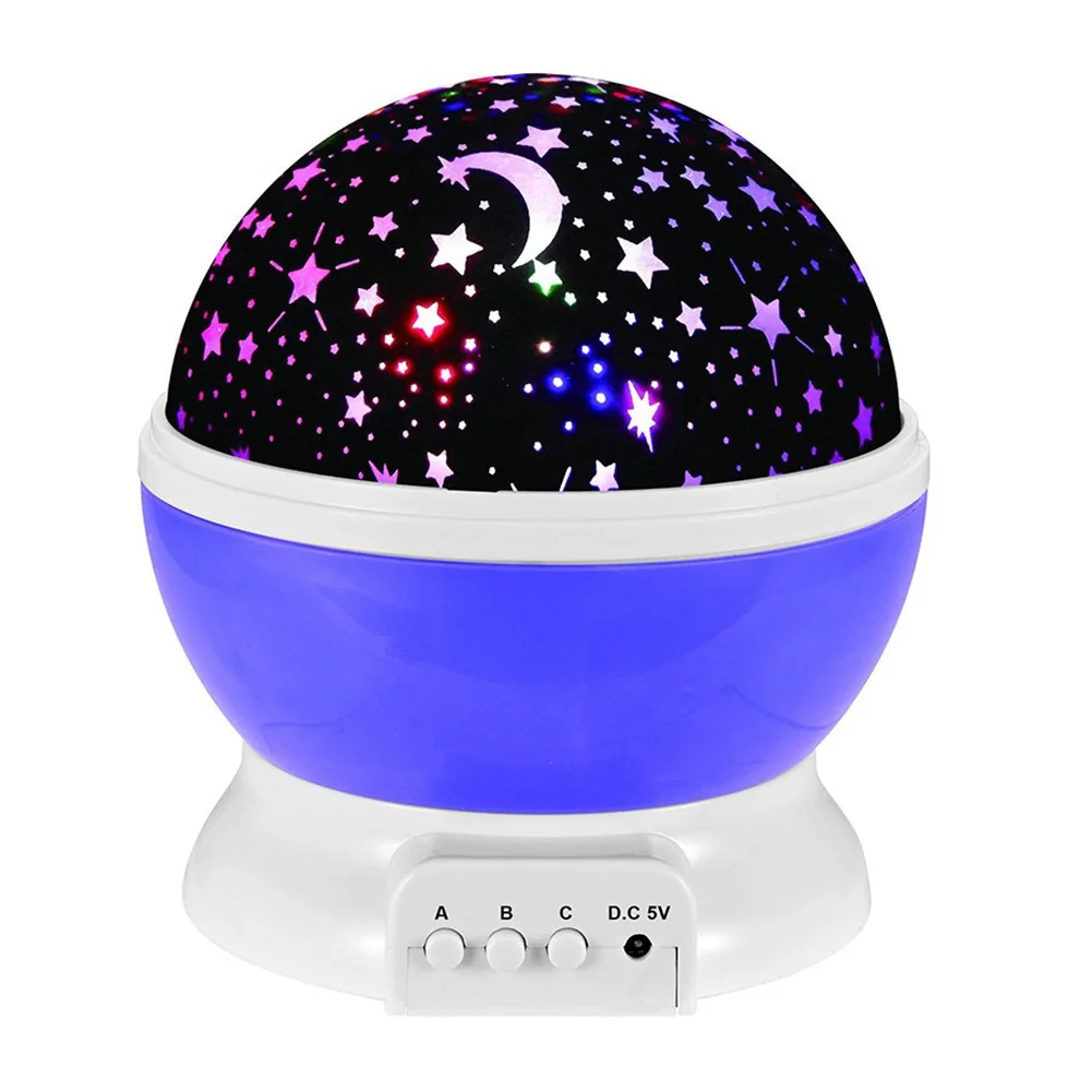 

Coquimbo Moon Star Projector Night Light Starlight 360 Degree Rotation 3 Push-Button 4 LED Bulbs Best Gift For Christmas