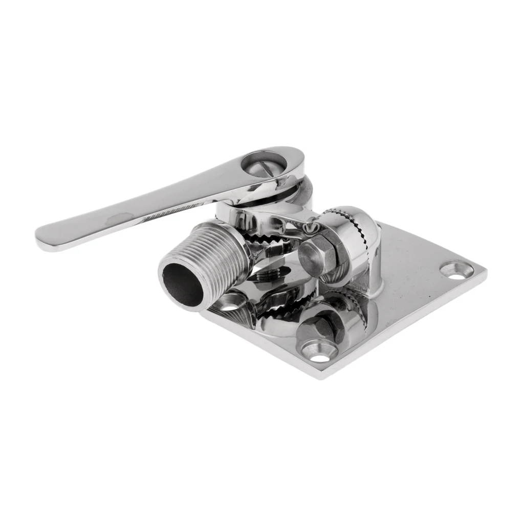 Marine Stainless Steel Ratchet Rail Mount Adjustable Antenna Base for Kayak Canoe Fishing Boats Replacement Parts Accessory | Спорт и