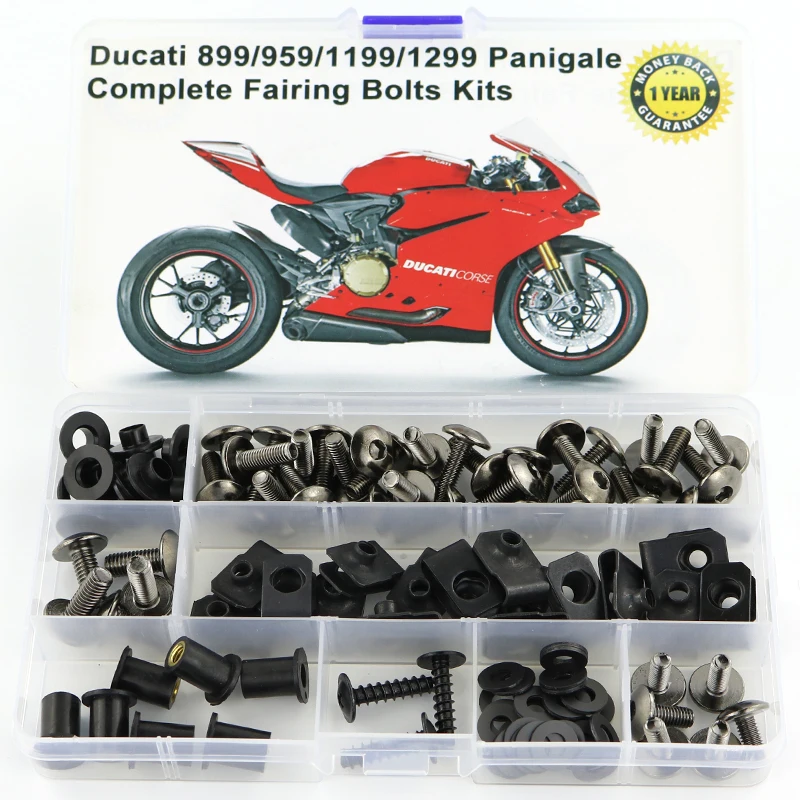 Titanium Для Ducati 899 959 1199 1299 Panigale мотоцикл Колинг полный обтекатель Болты комплект с OEM стиль шайба скорость гайки шурупы сталь - Цвет: Titanium