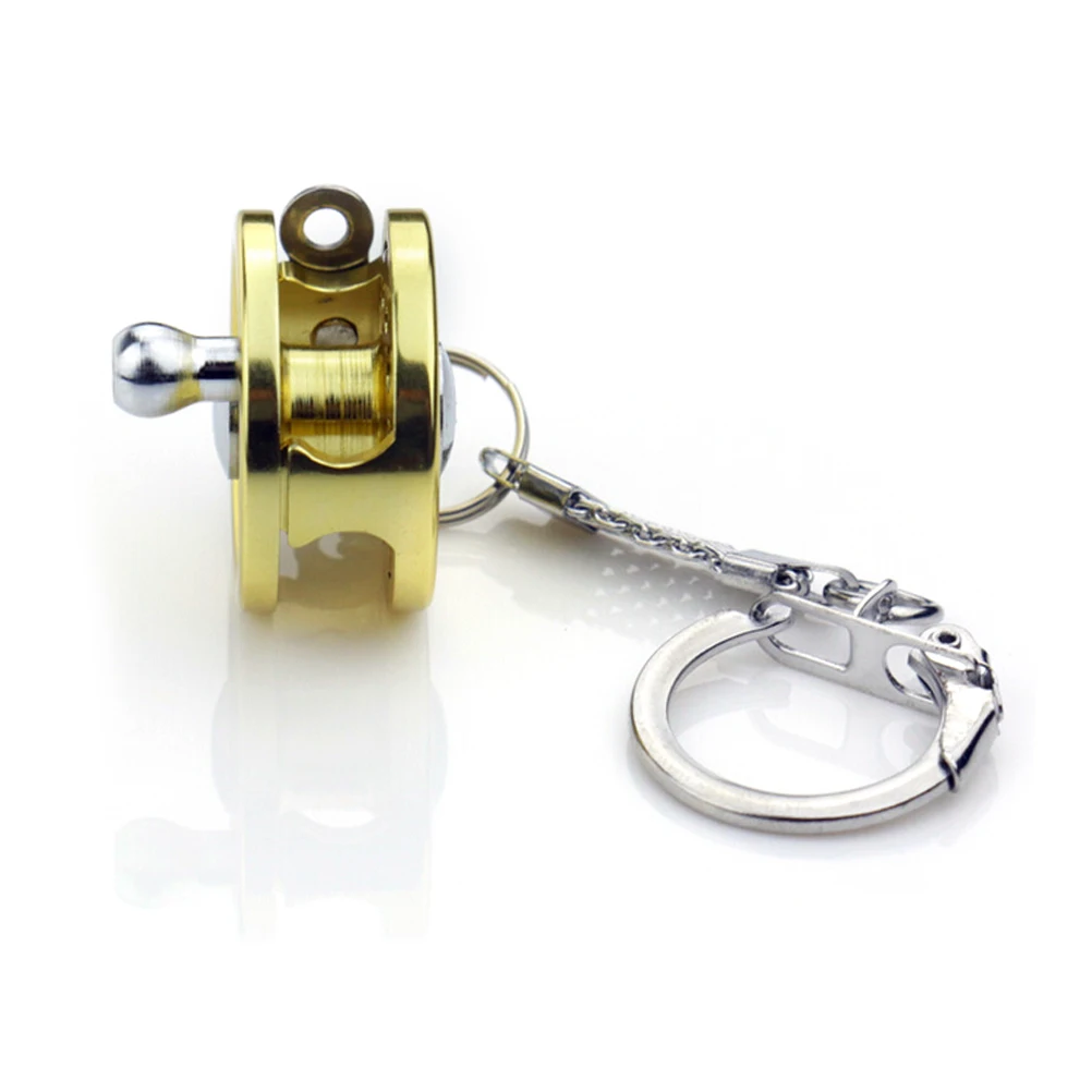 Золотая нахлыстовая катушка брелок и Троллинговые кольца для рыболовной