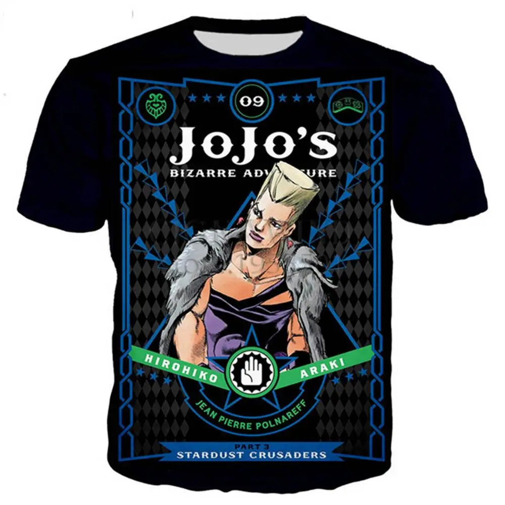 08 Новое поступление JoJo Необычные Приключения футболка для мужчин и женщин 3D принт Новинка модная футболка хип хоп Уличная Повседневная Летняя топы - Цвет: 08