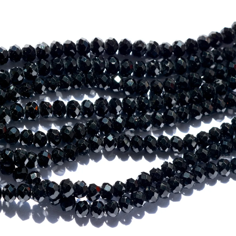 

Wholesale 10pcs Black rondelle crystal beads 4mm 6mm 8mm 10mm 12mm u pick size jewelry making