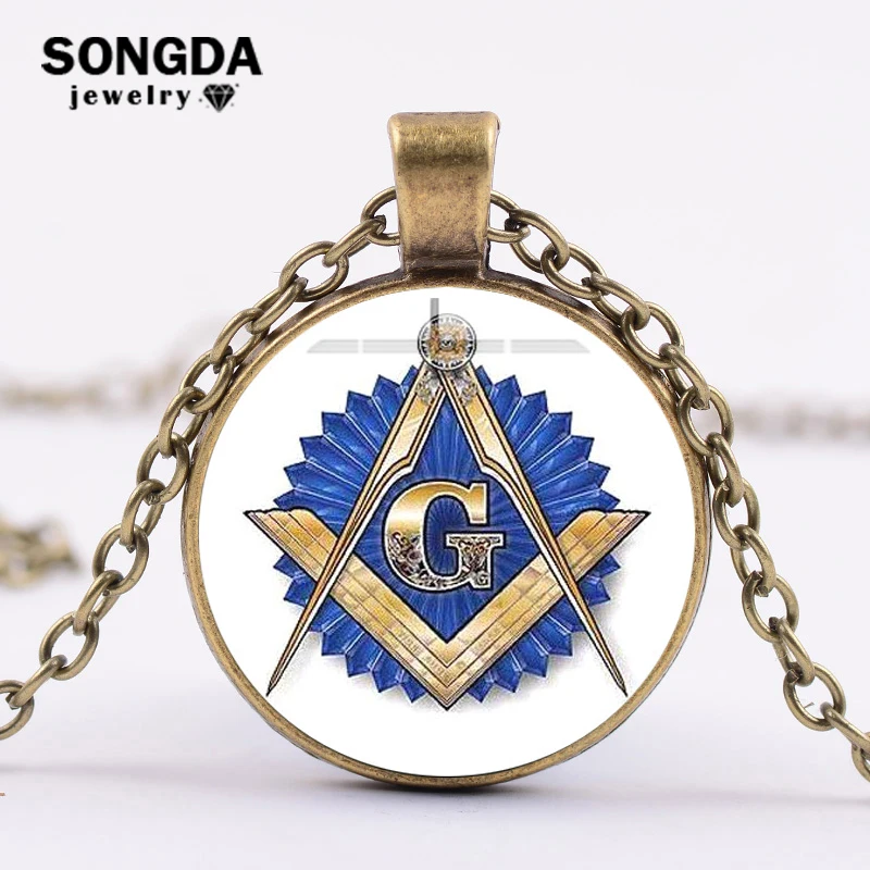 SONGDA масонские масонское ожерелье покрытый античной бронзой компас и квадрат G