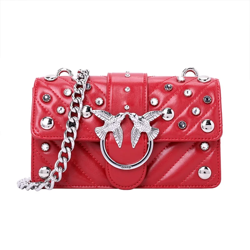 PINKO Мини Любовь Макси заклепки Tracolla Al 18-19 PLTT 1P217X Y512 сумка | Багаж и сумки