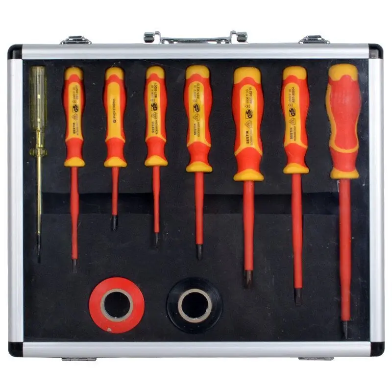 BESTIR taiwan tool VDE 1000V S2 alloy steel phillips/slotted/pozi insulated screwdrivers tool PH1/PH2/PH3/0.8/1.2/PZ0/PZ1/PZ2