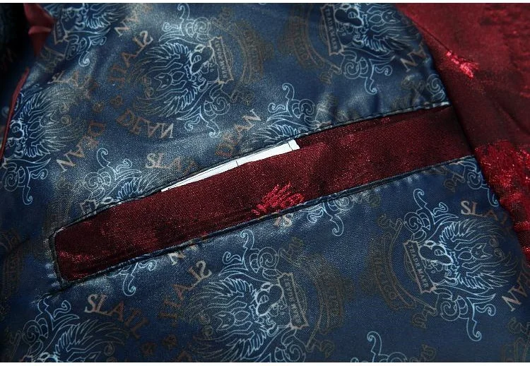 Мужские хлопок китайский куртка Длинные рукава Традиционный Tangzhuang одежда печать