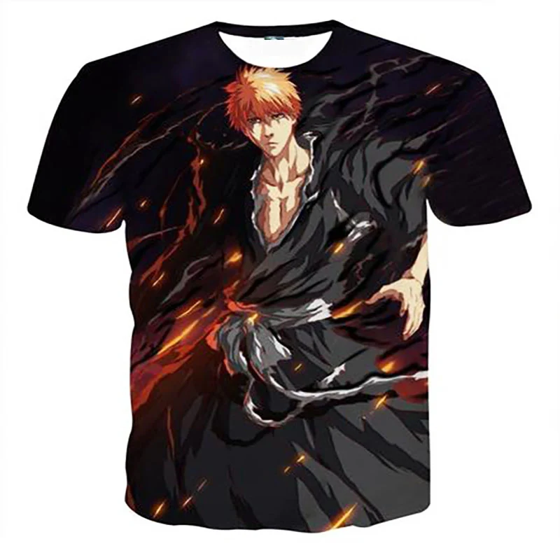 Футболки Bleach Мужская 3D футболка с аниме летние футболки Повседневная футболка мужская повседневная футболка с коротким рукавом для костюмированной вечеринки, крутые футболки для мальчиков и девочек