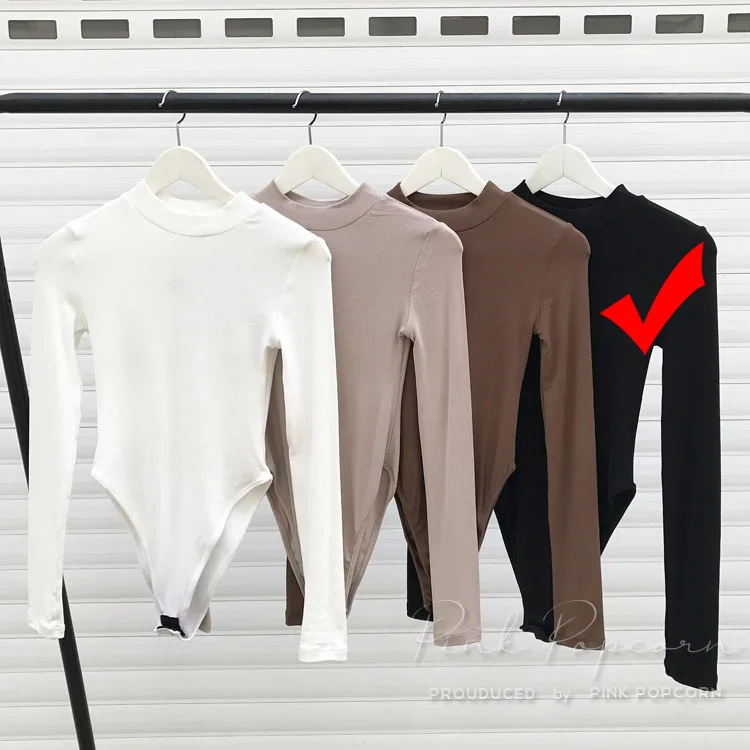 Color-4 Боди с длинным рукавом для женщин, круглый вырез, полный рукав, однотонный тонкий боди, супер мягкий, с длинным рукавом - Цвет: Color-4