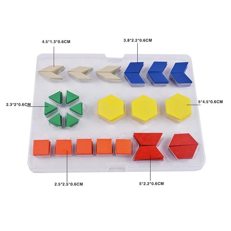 High Quality Colorful Geometric Jigsaw Puzzle Children Learning Practice square triangle Pentagon diamond trapezoid wooden Toys | Игрушки и