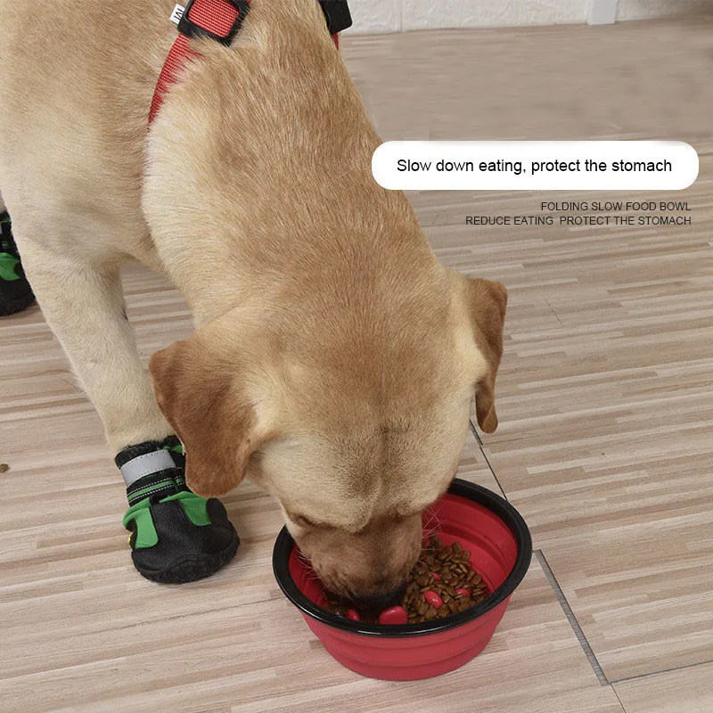 Портативная Складная миска для собак 350 мл медленного кормления кошек семейная