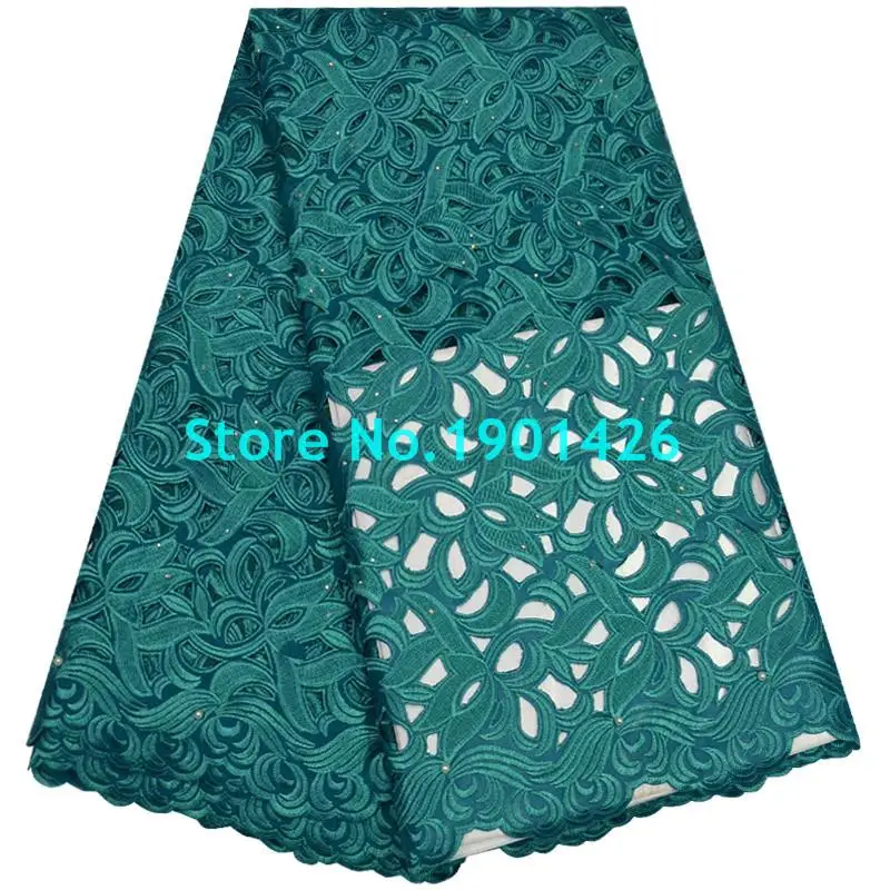2017 новейшая швейцарская вуаль 100% хлопок кружевная ткань зеленая распродажа
