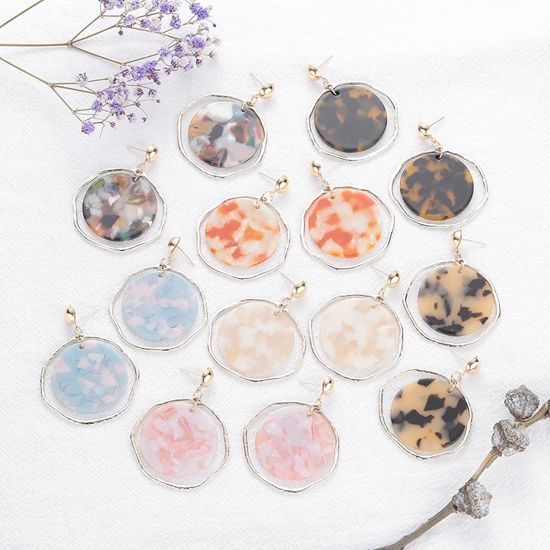Pendientes Oorbellen Aretes Real Lbxzl форма акриловые серьги для женщин Красочные тропические