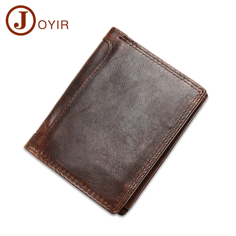 JOYIR Мужчины Бумажник Неподдельной Кожи Короткие люксовый бренд Небольшой
