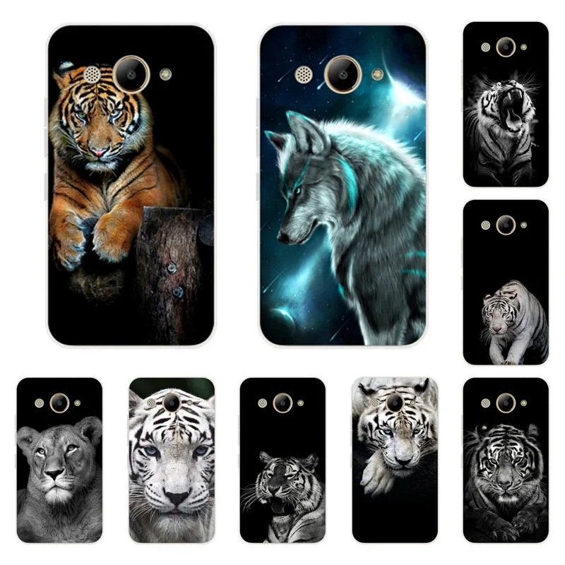 Huawei y3 2017 чехол силиконовый tigon живопись животного мягкий ТПУ задняя крышка для