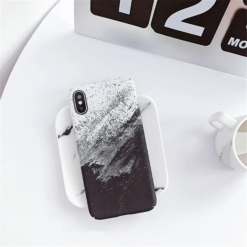 Модный градиентный черно-белый мраморный чехол для huawei P30 Pro P20 Lite Coque Жесткий PC