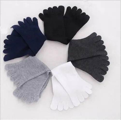 5pairs Unisex New Cotton Absorbent Stockings Blend Soft Men's Five Fingers 5 Toes Socks | Мужская одежда