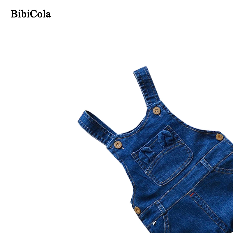 BibiCola/2018 новые детские джинсы для девочек ковбойские брюки на лямках штаны