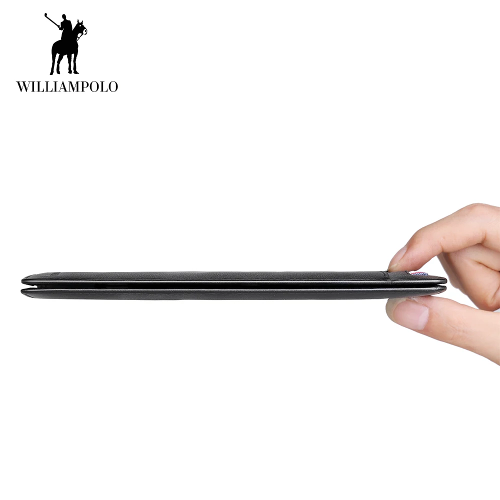 Новинка ультратонкий длинный клатч WilliamPOLO мужской кошелек для кредитных карт