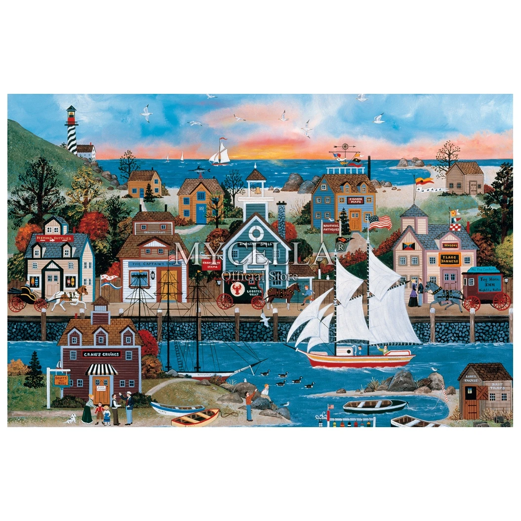 

Cartoon Full Diamond Embroidery 5D DIY Diamond Painting Mosaic Cross Stitch Boats Folk Art Needlework Crafts Home Decor Crafts