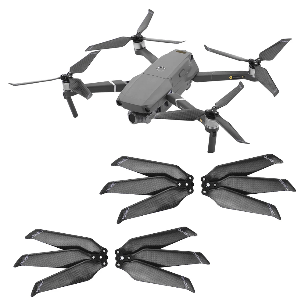 4 шт. 8743F Пропеллер из углеродного волокна для DJI Mavic 2 Pro Zoom Drone 3 Лопасти складное