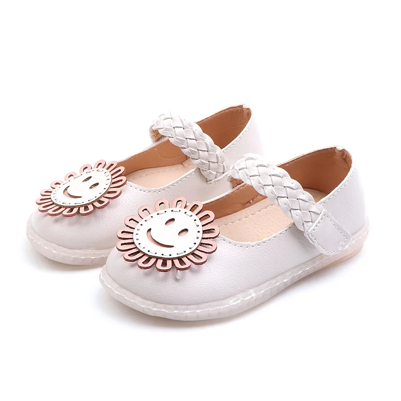 Кожаная обувь для девочек вечерние туфли с цветами принцессы детей детская на