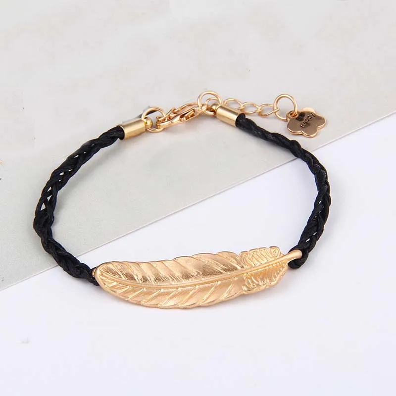 Женский браслет с красной нитью регулируемый плетеный золотого цвета|pulseras