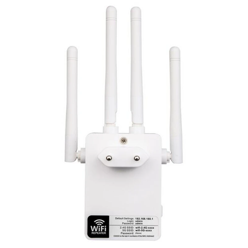 KuWFi 1200 Мбит/с Wi Fi ретранслятор с 4 внешними антеннами 2 порта Ethernet и 5 ГГц