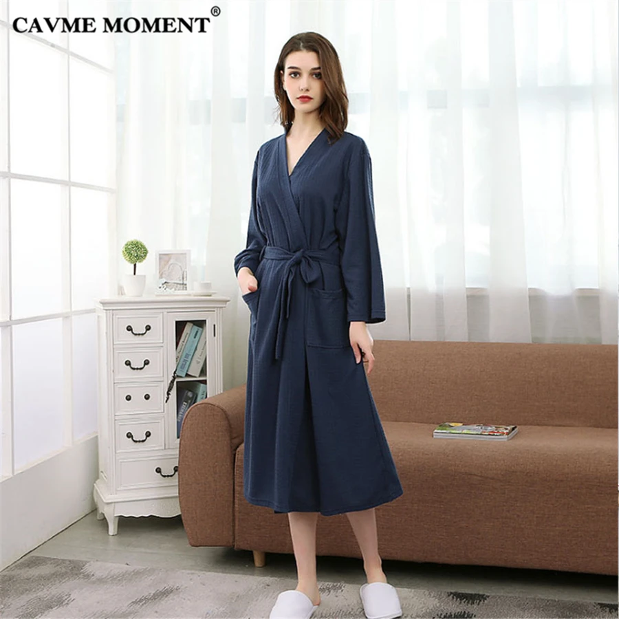 Cavme вафельный кимоно Любители летом Вафельный Халат Одежда для сна Ночная