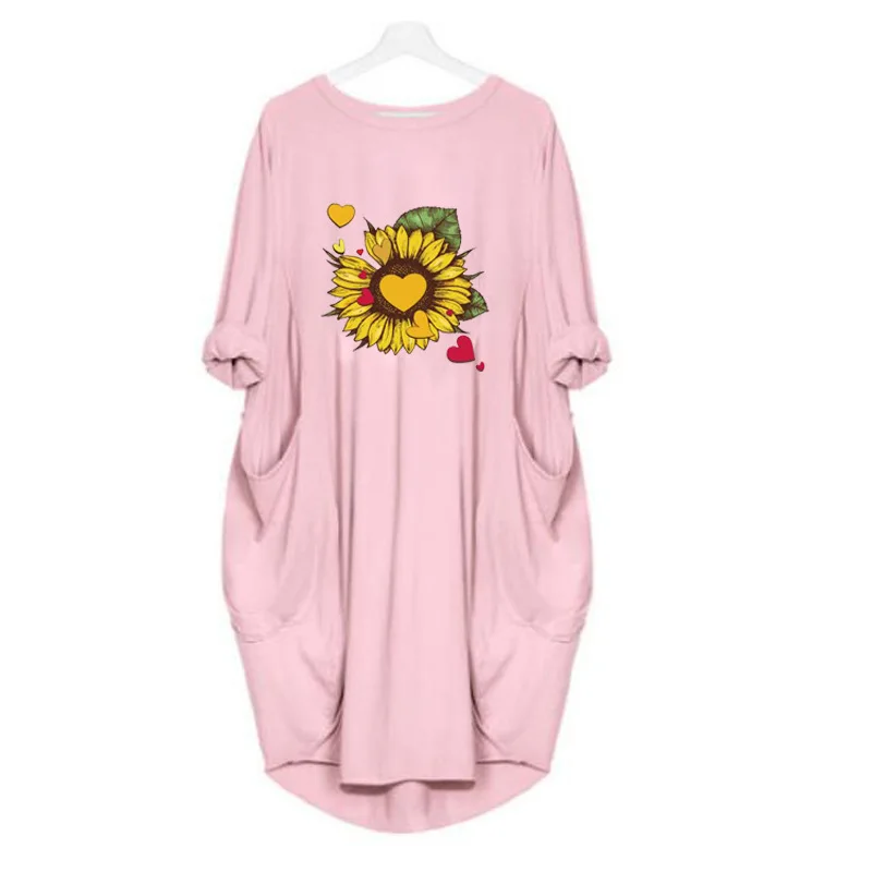 Новое модное летнее женское платье 2019 любовь с цветочным принтом миди карманами