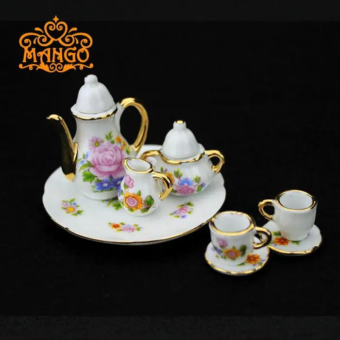 Кукольная посуда китайский чайный набор для кукольного домика миниатюрный 1:6