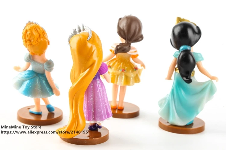DISNEY Princess Белоснежка Рапунцель Жасмин Think bell Bella Ariel 9 см 6 шт./компл. фигурка аниме