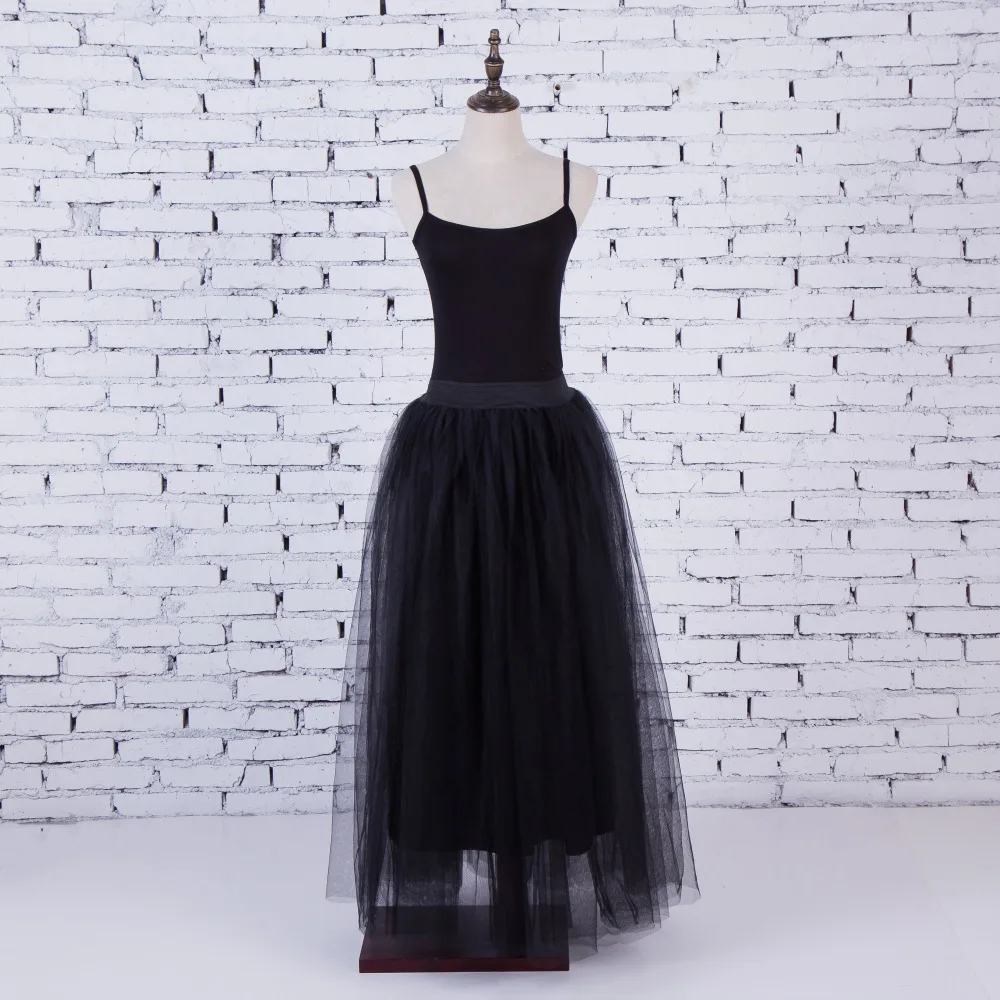 FOLOBE женские 1950 черные винтажные Пышные юбки пачки макси длинные фатиновые для