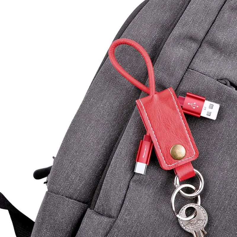 Micro USB кабель брелок из искусственной кожи на основе полиуретана телефонный