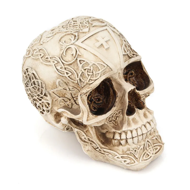 Статуя черепа из смолы для украшения креативные фигурки красного цвета