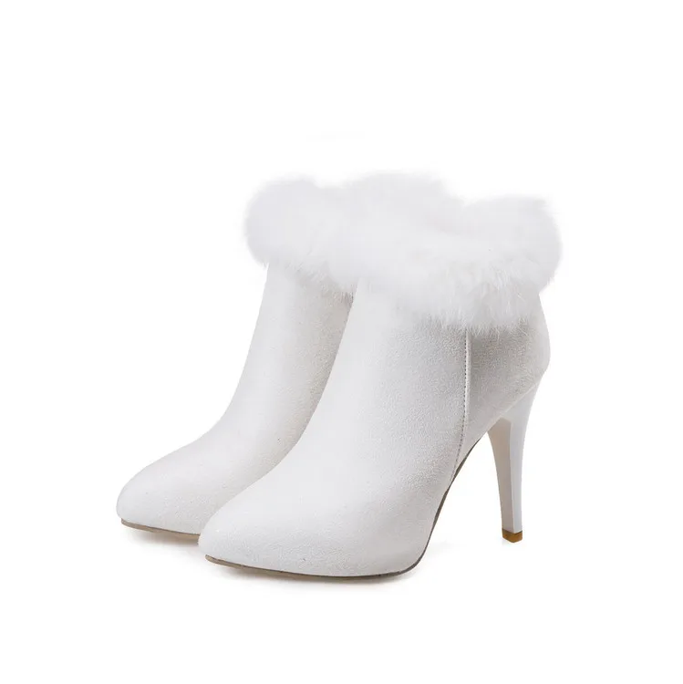 Martin boots of new fund 2017 autumn winters is fine with side zipper joker female rabbit hair short | Обувь