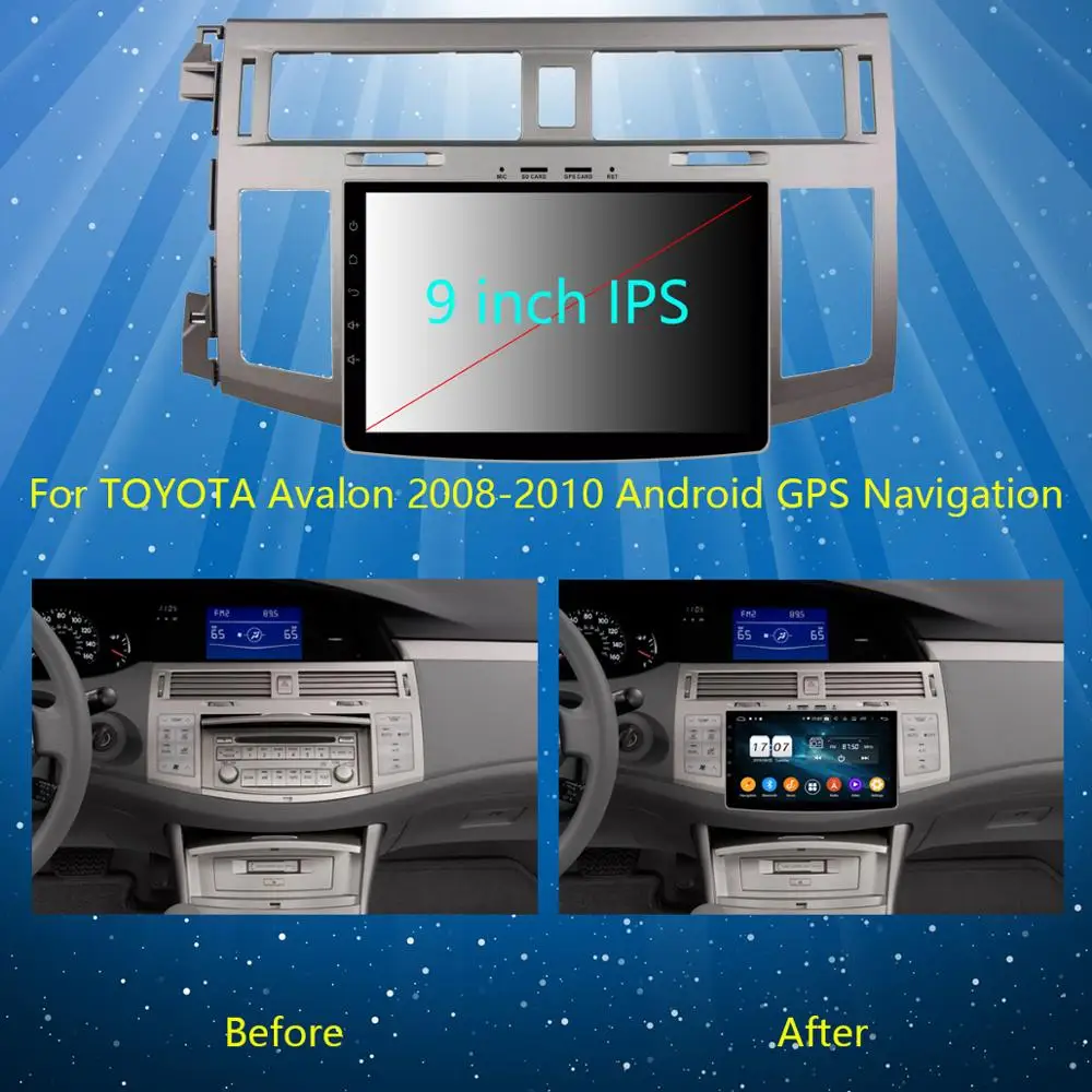 9 &quotIPS 8Core Android 0 4G + 64G Автомобильный Радио GPS мультимедийный плеер для Toyota Avalon 2006 2007
