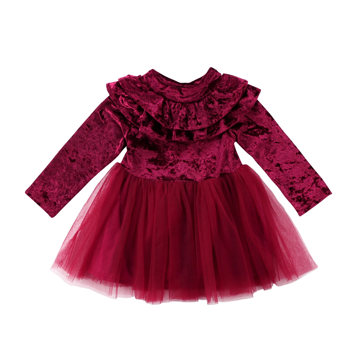 Fancy Princess Kids Baby Girl Dress Velvet Fleece Party Tulle Tutu Dresses Lovely Children Girls Patchwork Lace Sundress | Детская