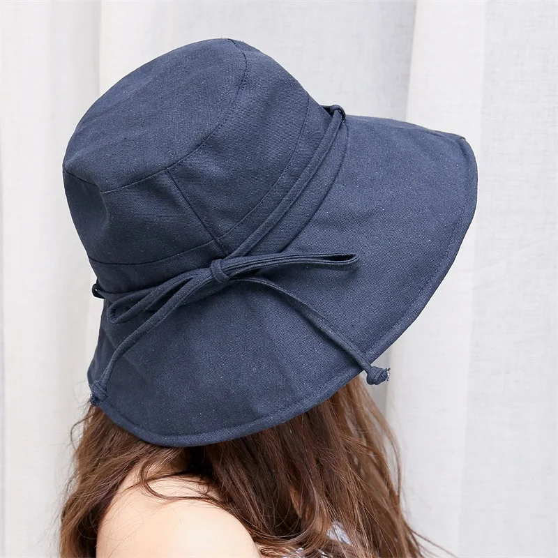 

Ditpossible 2018 new women summer hat linen cotton bucket hats panama gorro female caps beach hat