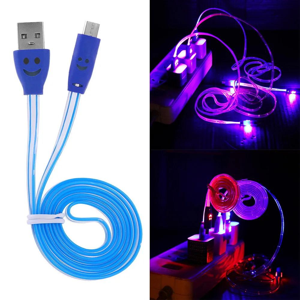 Случайный цвет! Светодиодный светильник USB кабель для зарядки и передачи данных
