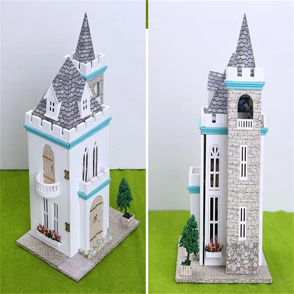 Рождественский подарок милый мультфильм 3D Деревянный DIY Миниатюрный светодио дный дом мебель led головоломки Украсить Творческие подарки
