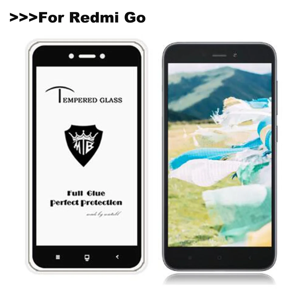 Высококачественное закаленное стекло 9H 2.5D с полным покрытием для Xiaomi Redmi Go