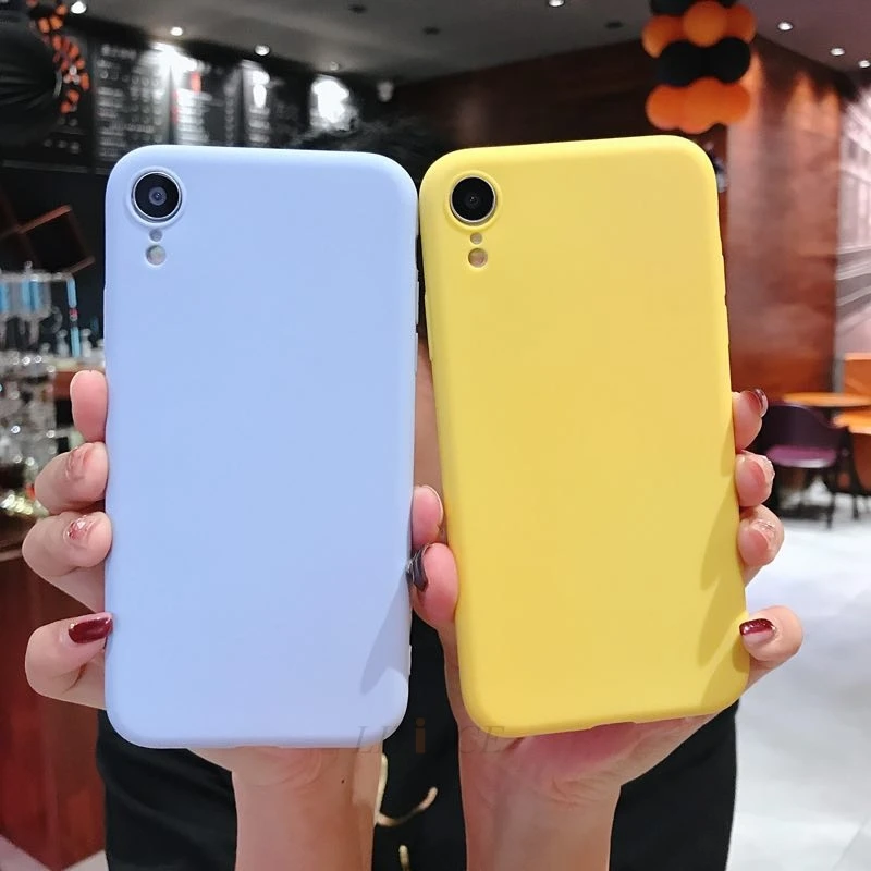 

matte solid candy color silicone phone case on for iphone xr x xs max 6 6s 7 8 plus 5 5s se soft tpu back cover fundas coque